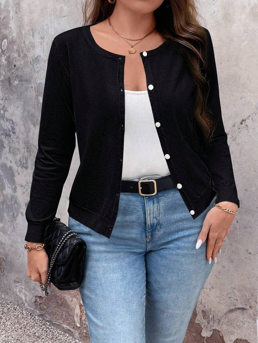 Damen Feine Strickjacke mit Knopfverschluss und eleganter Passform WW