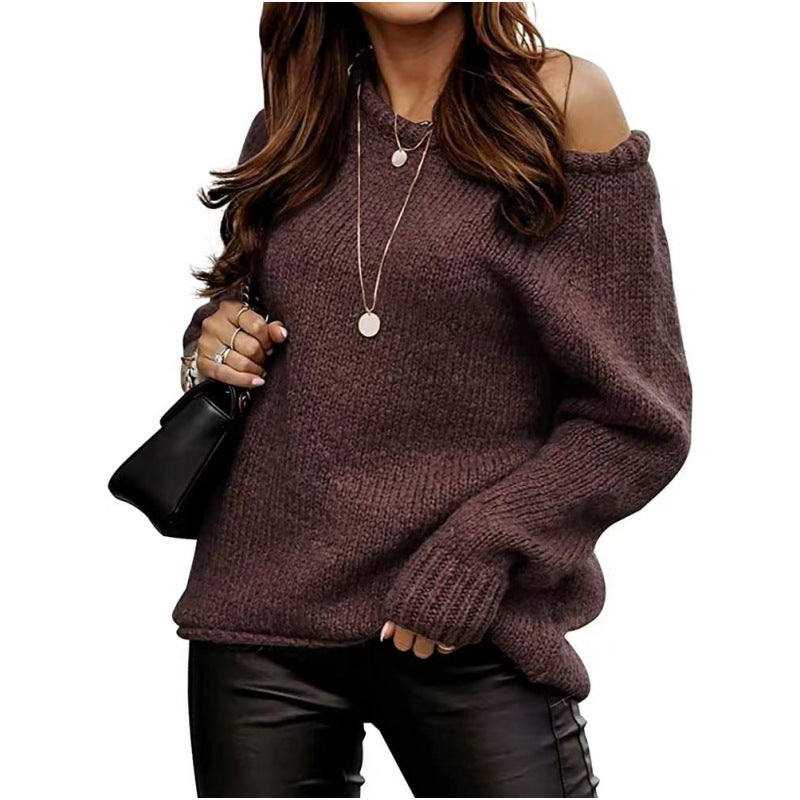 Damen Off-Shoulder Strickpullover WW