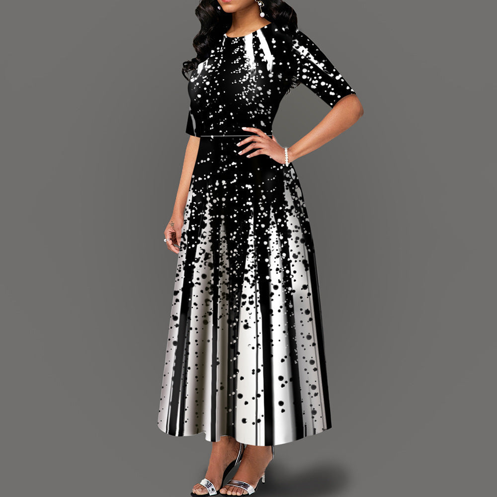 Damen Maxikleid mit elegantem Spritzmotiv WW