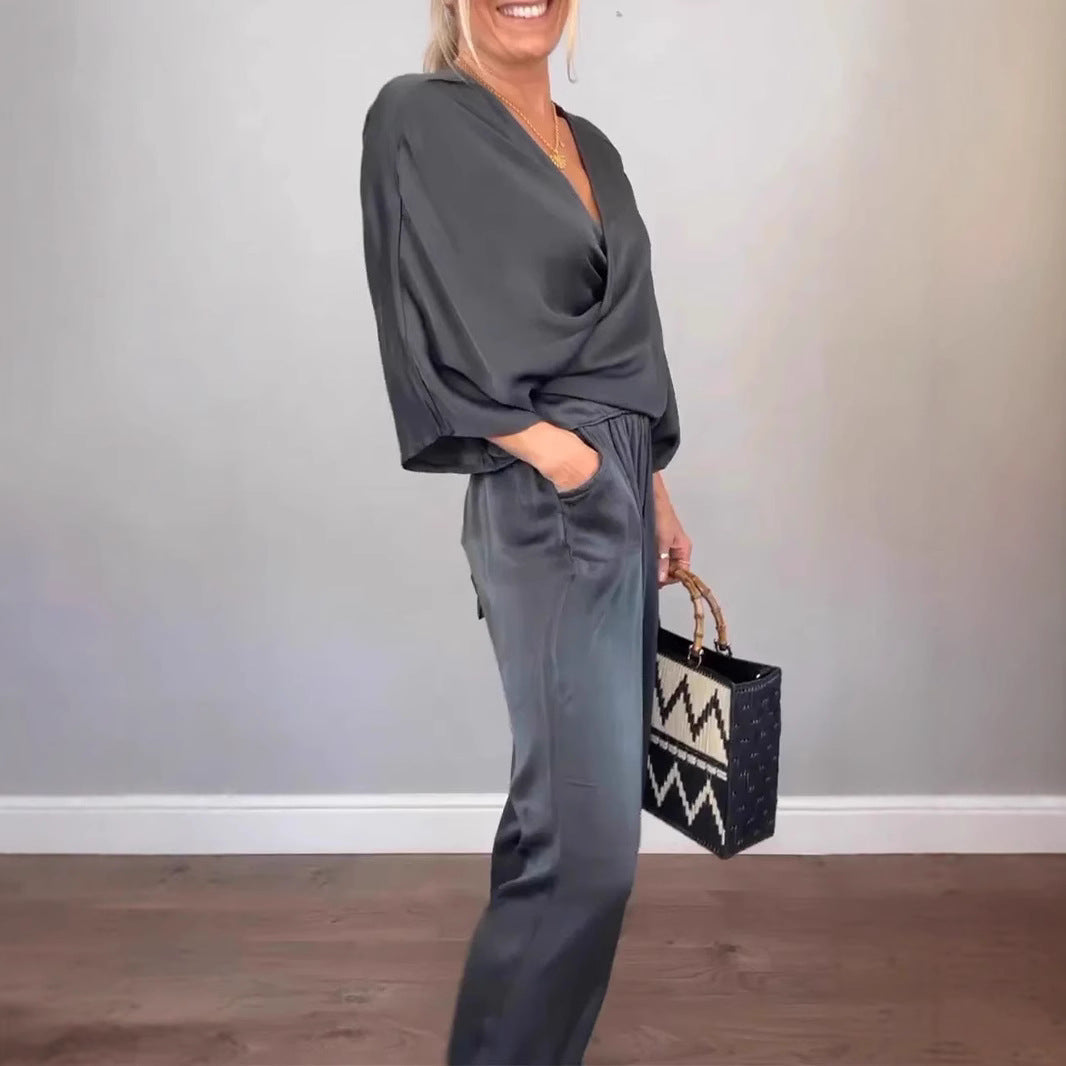 Damen Elegantes Weiches Stoff Lounge Set WW
