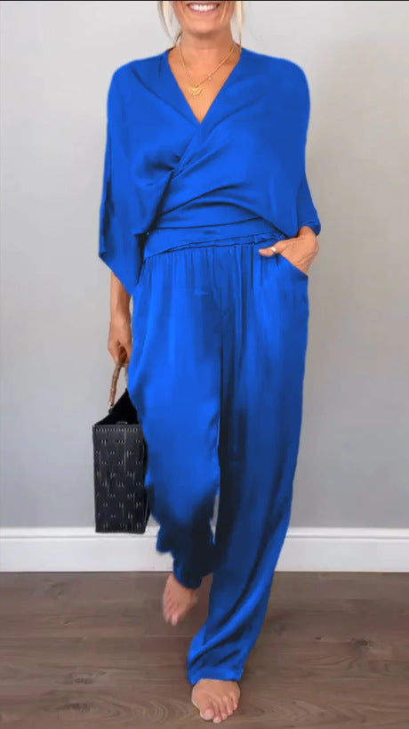Damen Elegantes Weiches Stoff Lounge Set WW