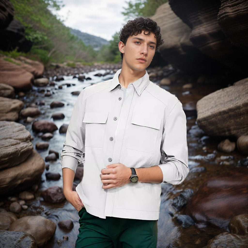 Herren Mehrzweck-Camp-Shirt mit praktischen Taschen und atmungsaktiven Eigenschaften WW