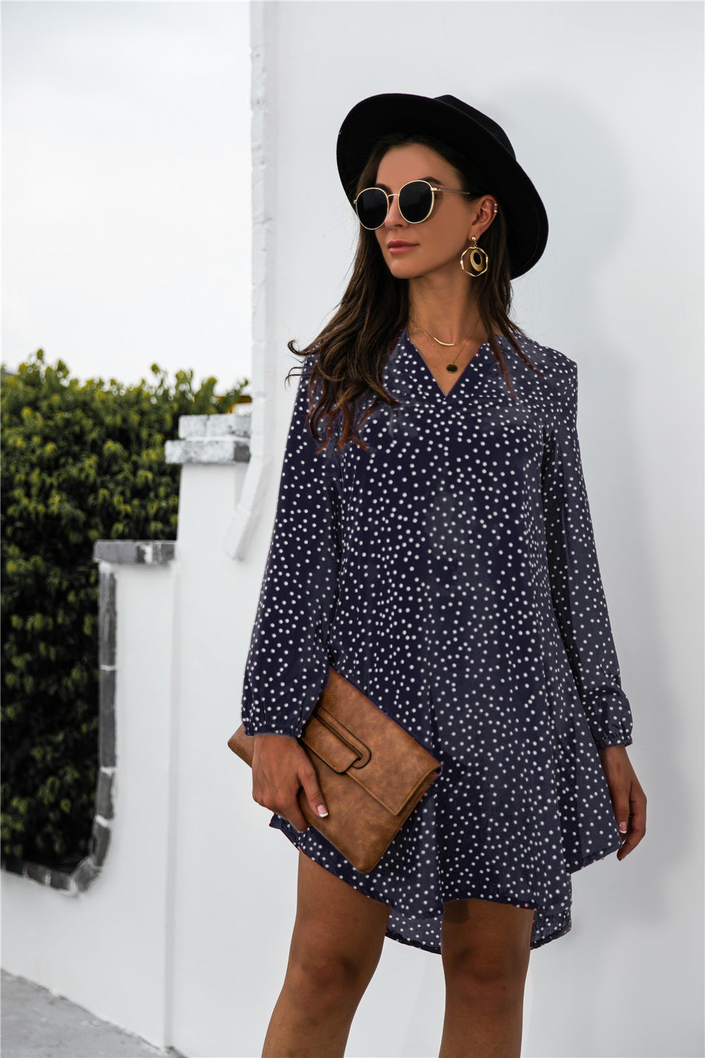 Damen Polka-Dots Kleid WW
