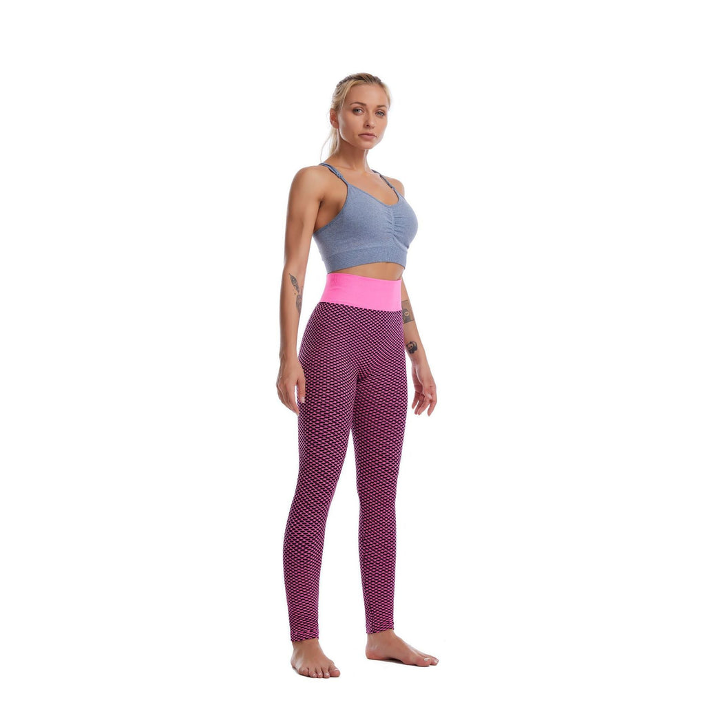 Damen Hochwertige Sport-Leggings mit elastischem Bund und modernem Muster WW