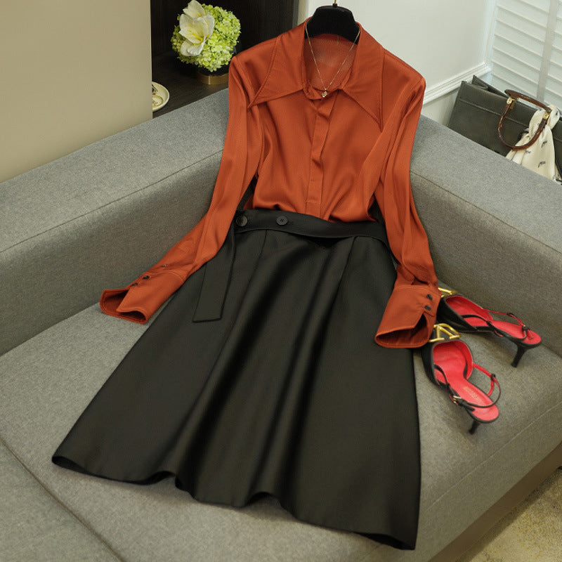 Damen A-Linien Midi-Rock mit Schleifen-Detail WW