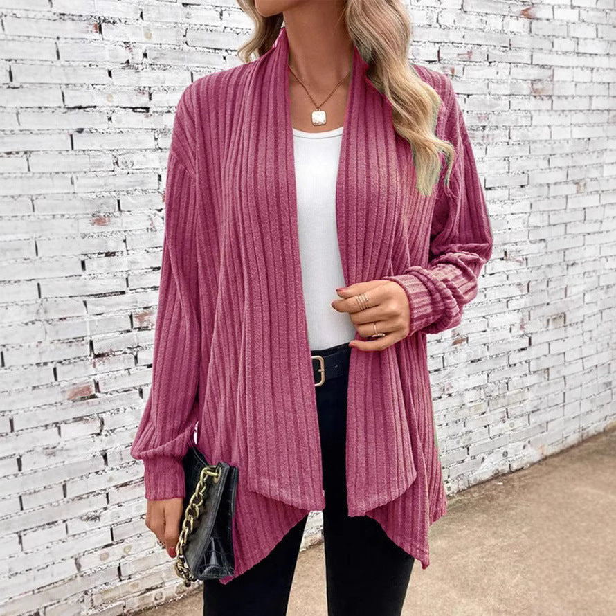 Damen angesagte Strickjacke mit strukturiertem Design und offenem Schnitt WW