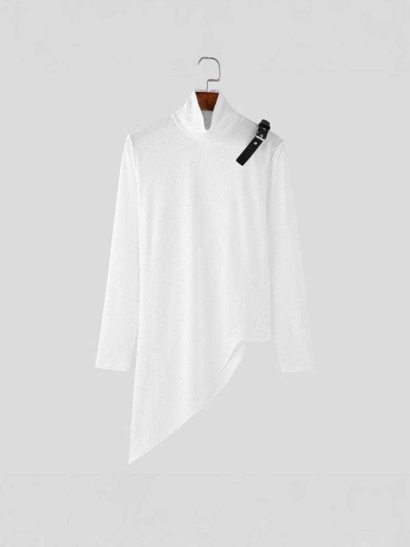 asymmetrisches Longsleeve mit Stehkragen und modernem Riemen WW