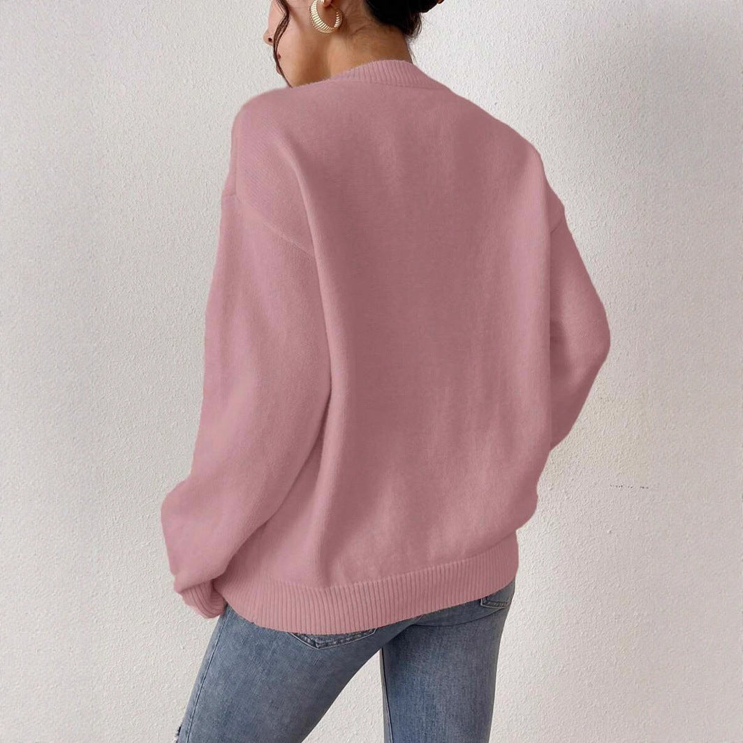 Damen Strickpullover mit Herzoptik und lässigem Schnitt WW