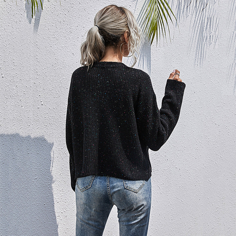 Damen lässiger Strickcardigan mit Knopfdetails und weit geschnittenen Ärmeln WW