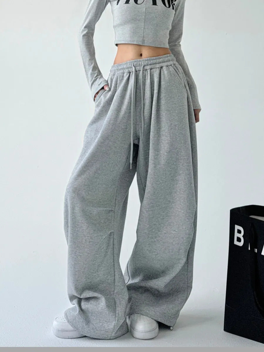 Damen Lässige Jogginghose mit weitem Schnitt und elastischem Bund WW