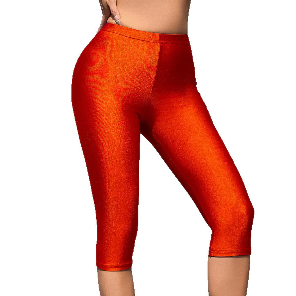 Damen Sportliche Leggings mit hochglänzendem Finish und weitem Schnitt WW