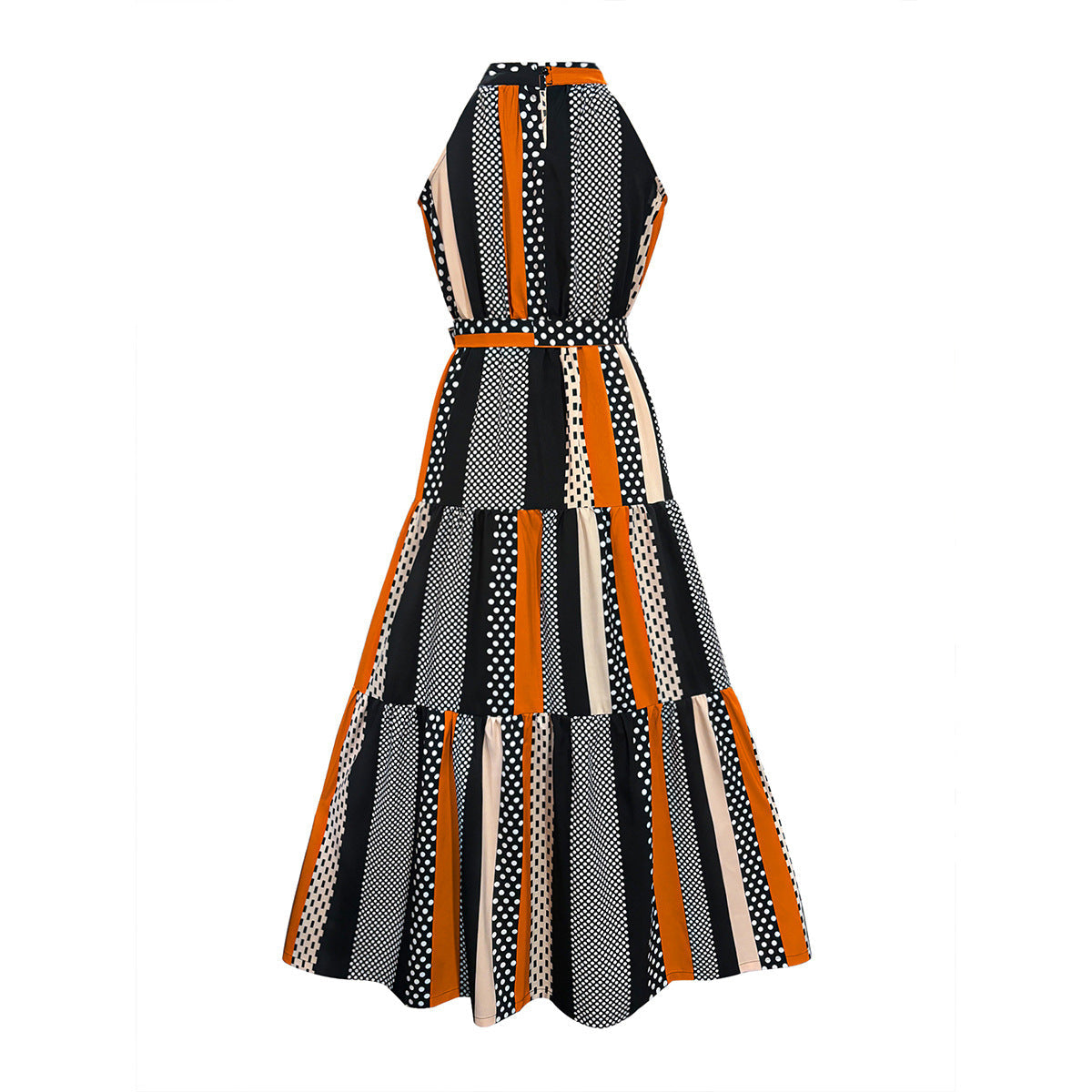 Damen Maxikleid mit modischem Halterdesign und fließendem Rock WW