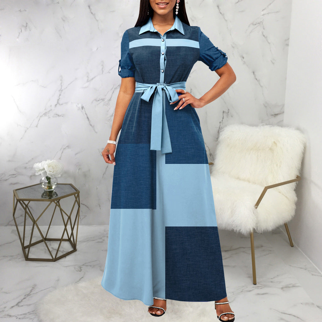 Damen Maxikleid mit tailliertem Schnitt und abnehmbaren Gürtel WW