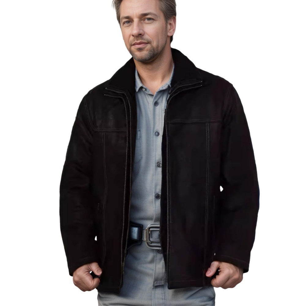 Herren Luxuriöse Echtlederjacke WW