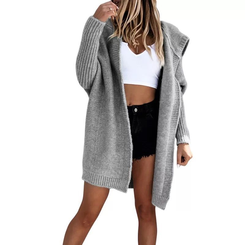 Damen gemütlicher oversized Hoodie-Wickeljacke WW