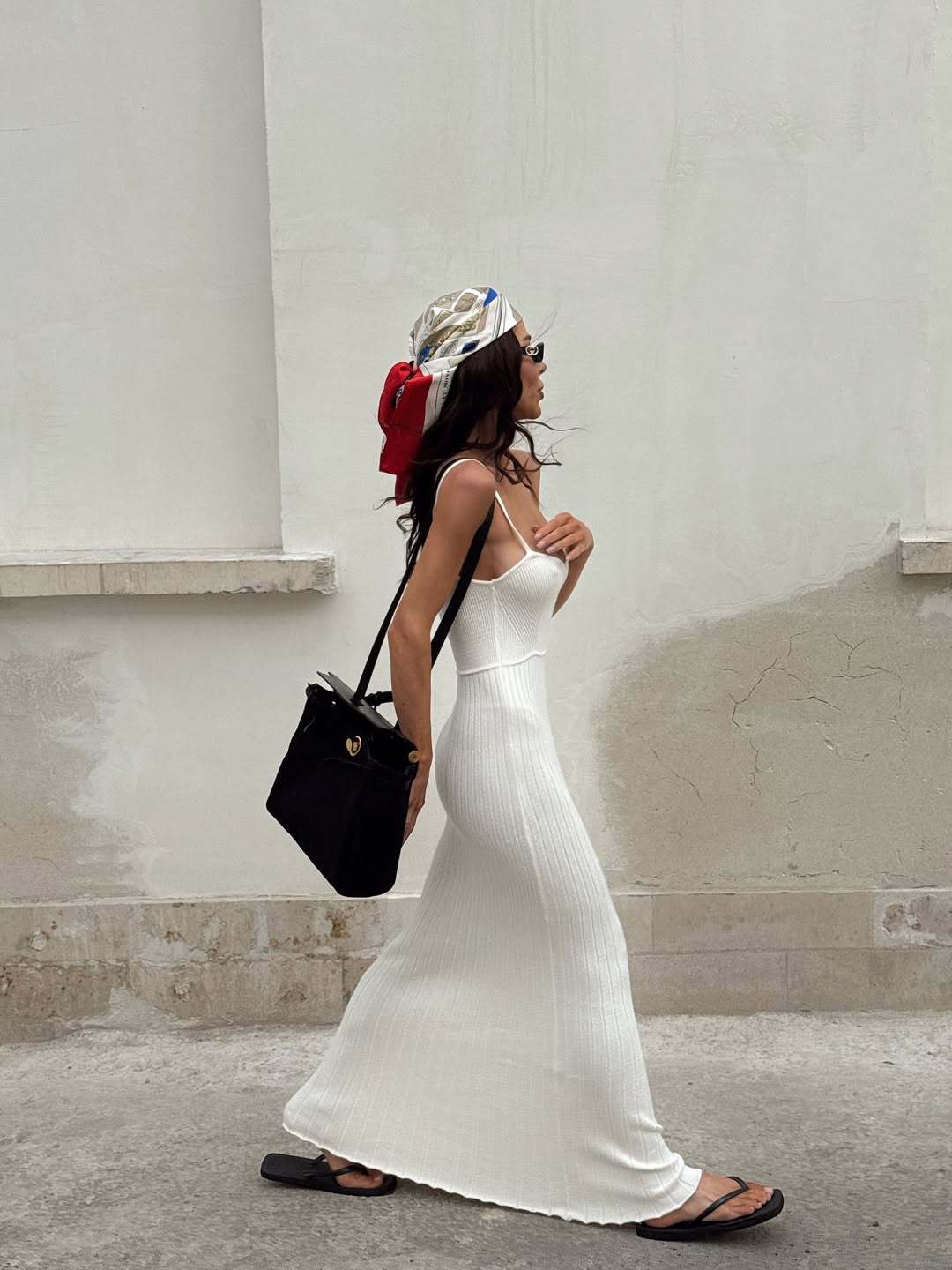 Damen Maxikleid mit feiner Rippenstruktur und elegantem Trägerdesign WW
