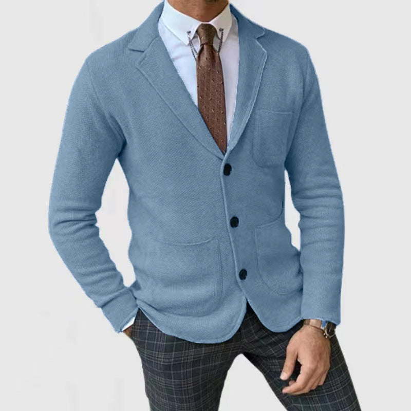 Herren modische Strickjacke mit eleganten Knopfdetails und praktischen Taschen WW