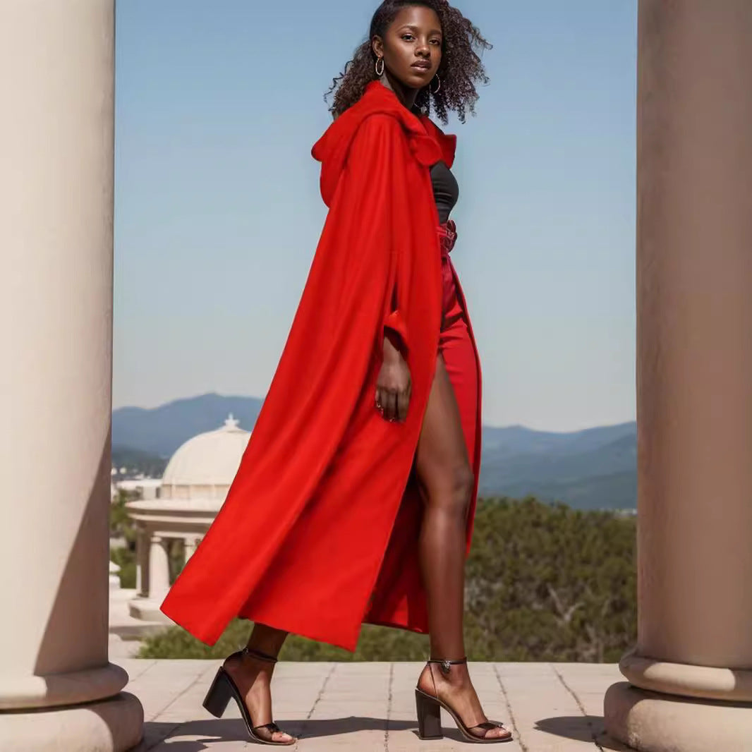 Damen elegante Kapuzenumhangjacke WW