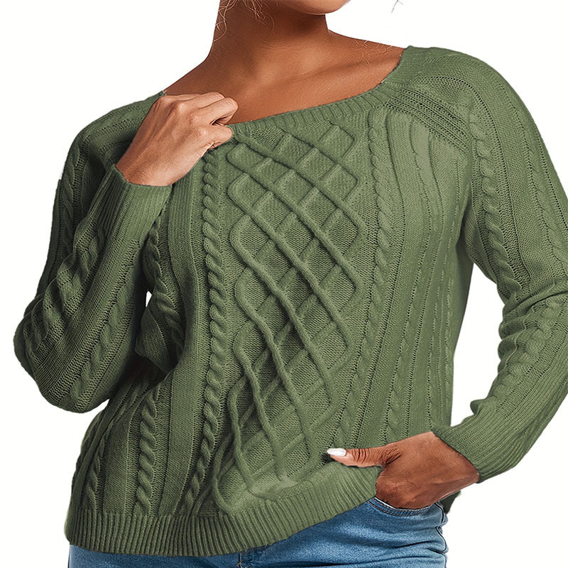 Damen Strickpullover mit stilvollem Zopfdesign WW