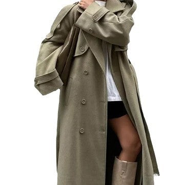 Damen Wolle Trenchcoat WW