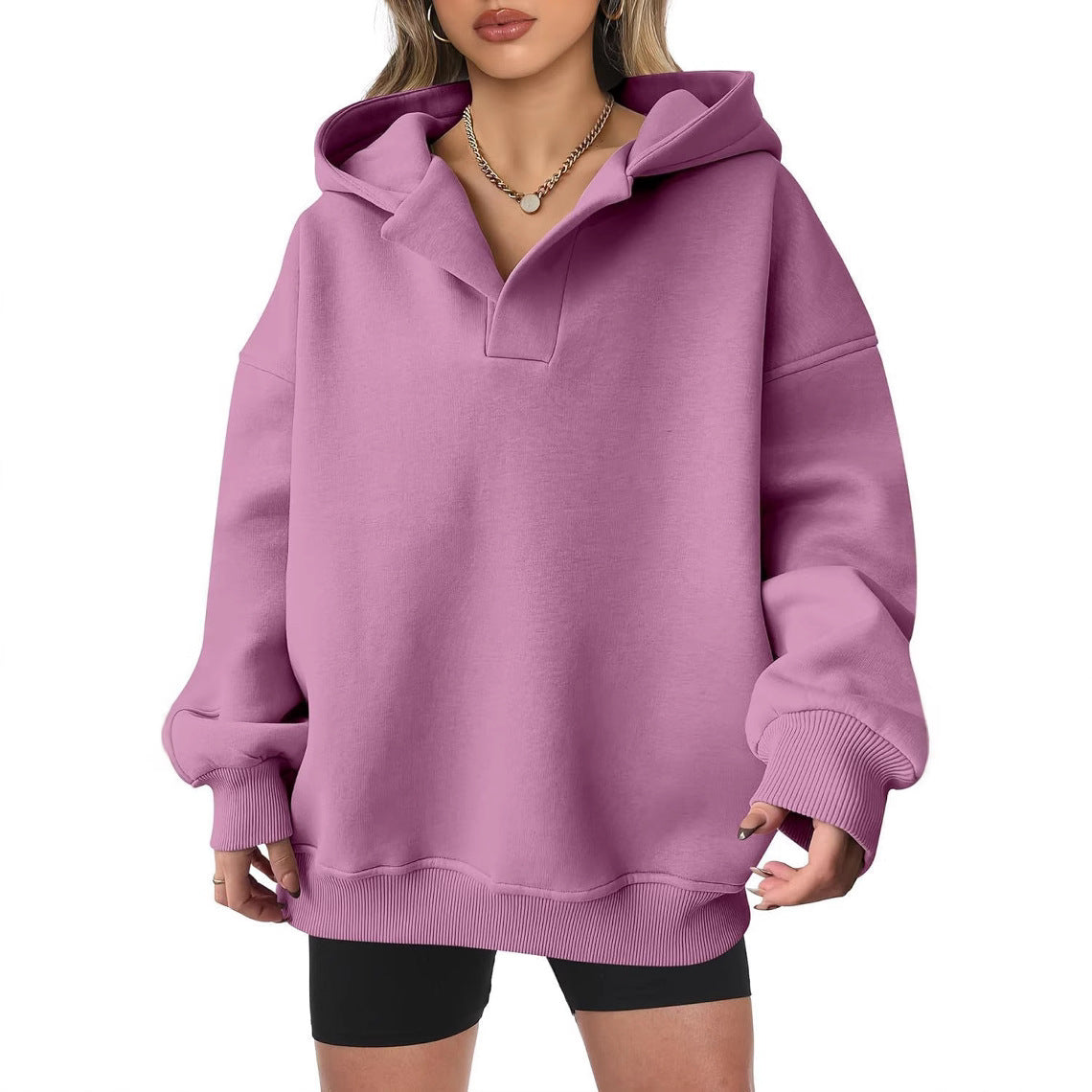 Damen Oversized Kapuzenpullover mit modischem Schnitt und legerem Look WW