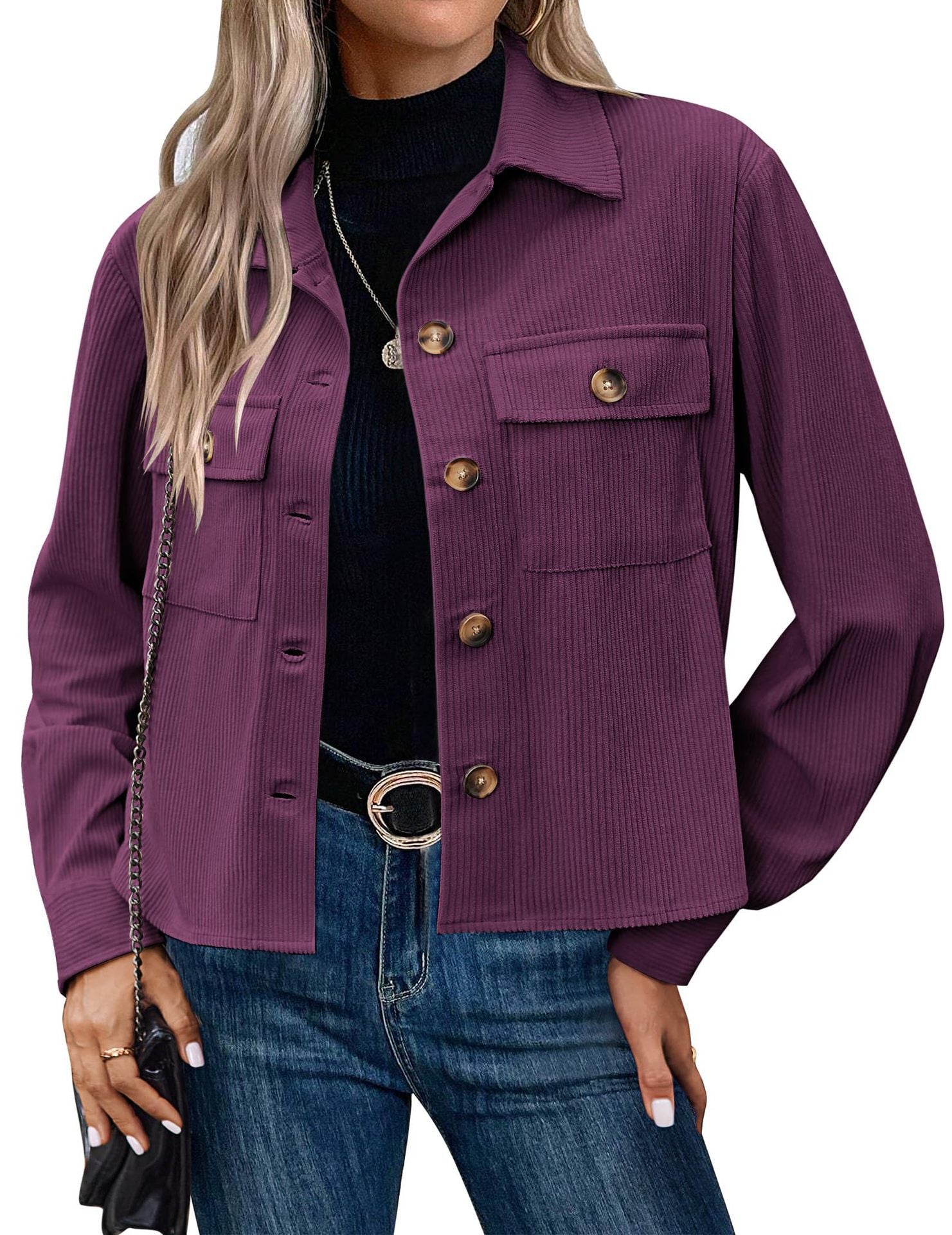 Damen Cordjacke mit praktischen Brusttaschen WW