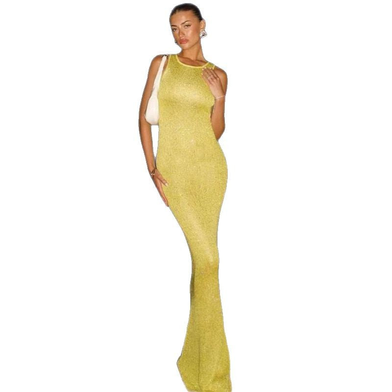 Damen Maxikleid aus elastischem Strickstoff WW