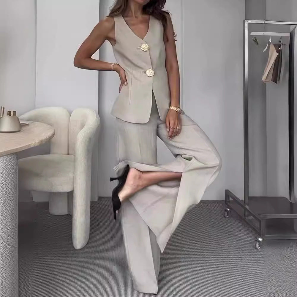 Damen Anzug mit Tailored Schnitt und eleganter Knopfdetaillierung WW
