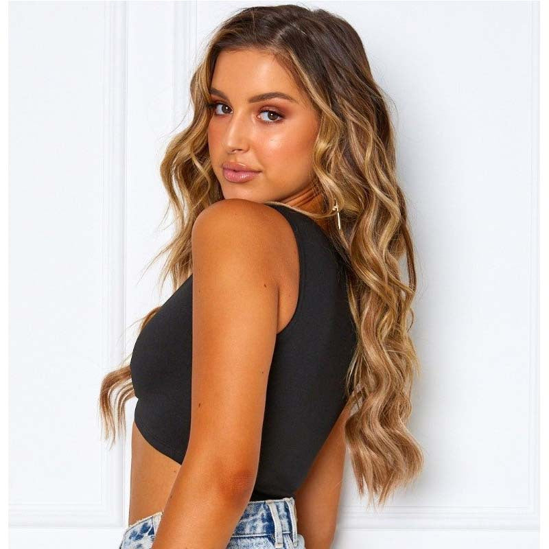 Damen Crop Top mit dekorativem Ring WW