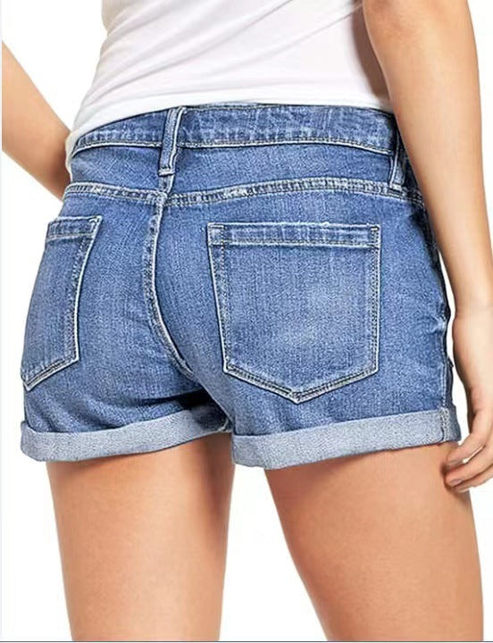 Damen trendige Destroyed Jeans-Shorts WW