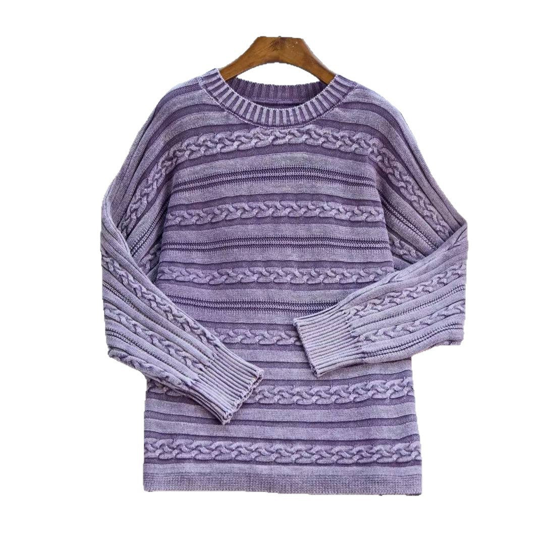 Damen Strickpullover mit detailiertem Zopfmuster und lässigem Schnitt WW