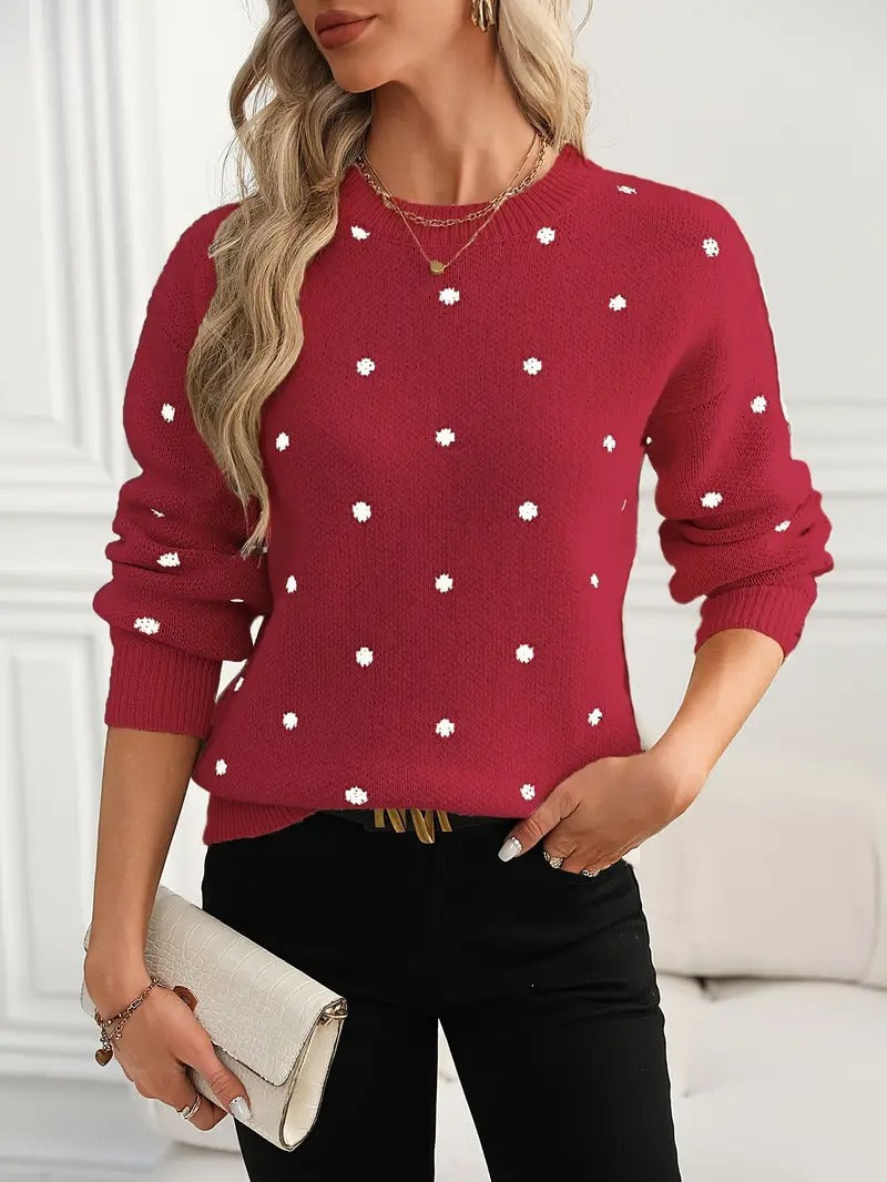 Damen modischer Pullover mit punktuellem Design WW
