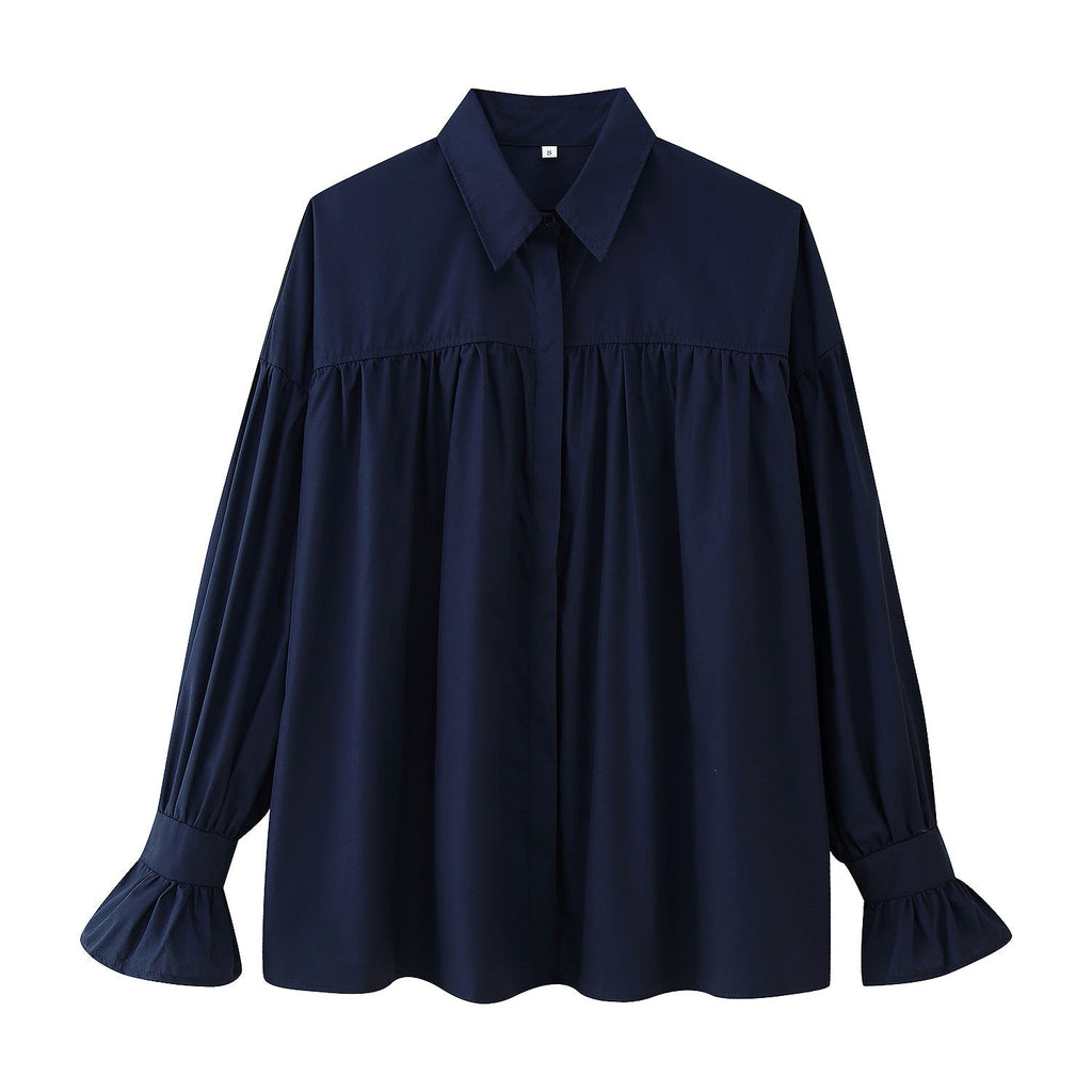 Damen elegante Bluse mit Rüschendetails WW