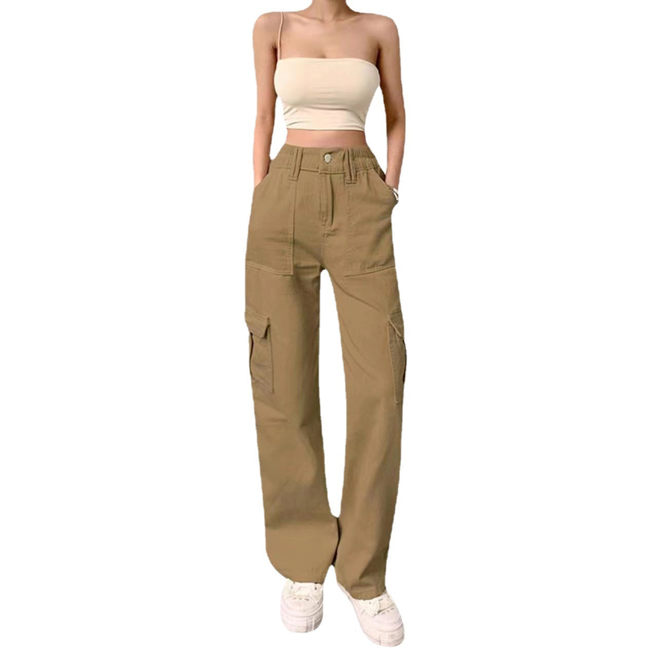 Damen Cargo-Hose mit praktischen Seitentaschen und weitem Schnitt WW