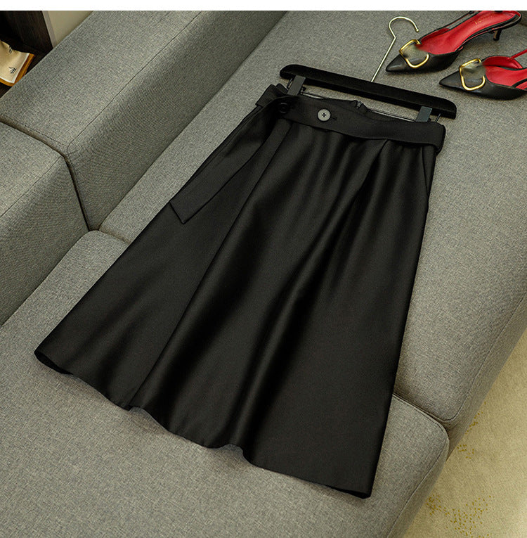 Damen A-Linien Midi-Rock mit Schleifen-Detail WW