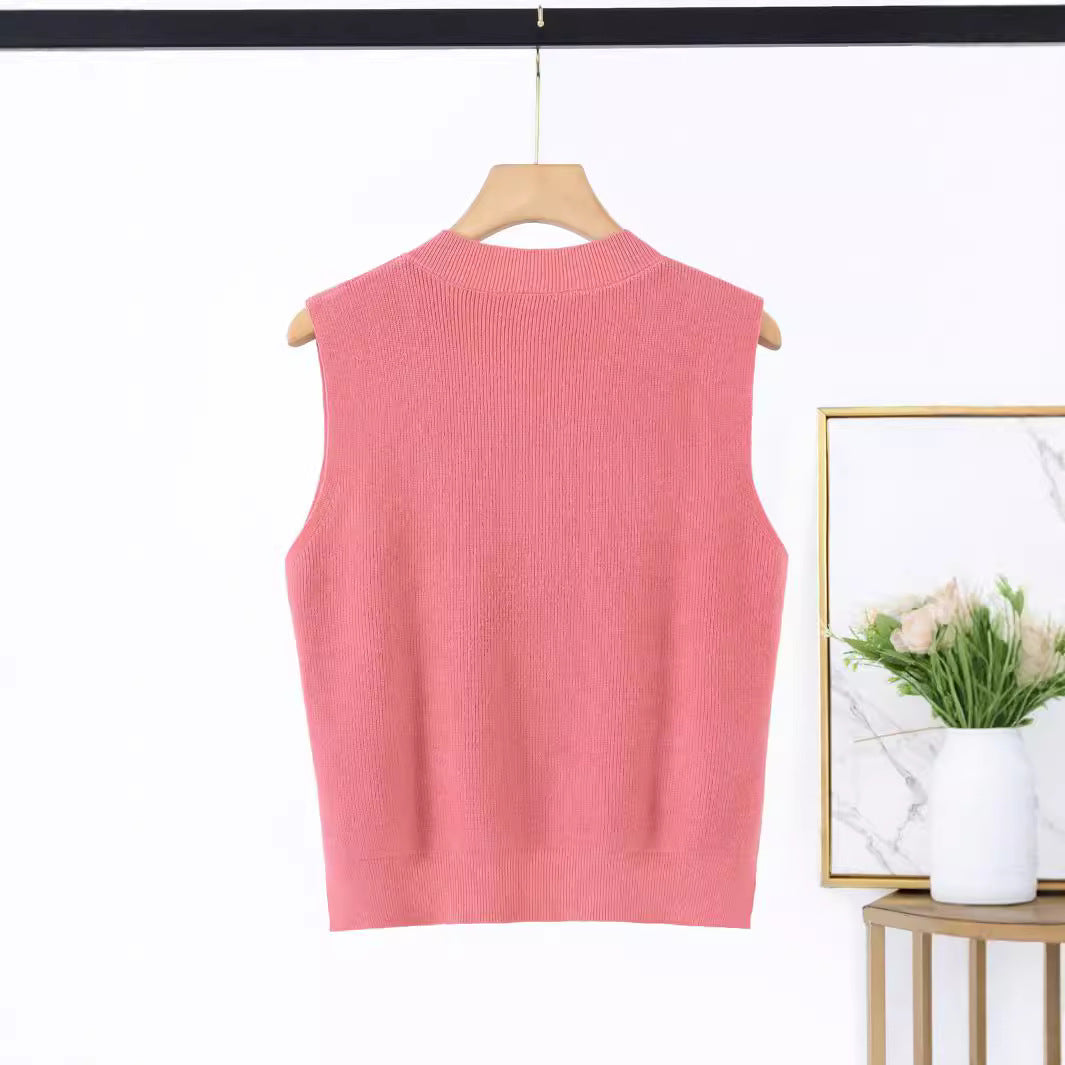 Damen elegantes V-Ausschnitt Strickoberteil WW