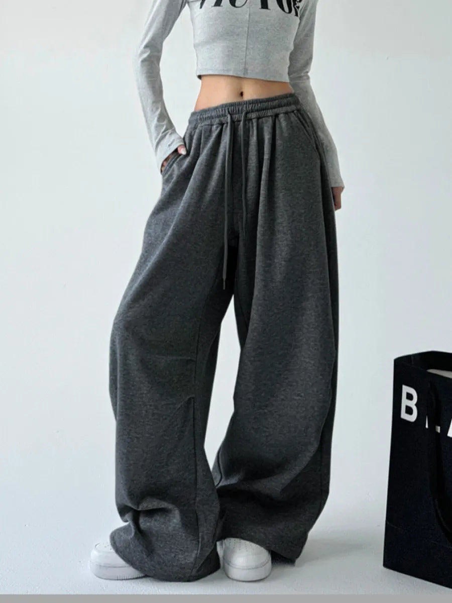 Damen Lässige Jogginghose mit weitem Schnitt und elastischem Bund WW