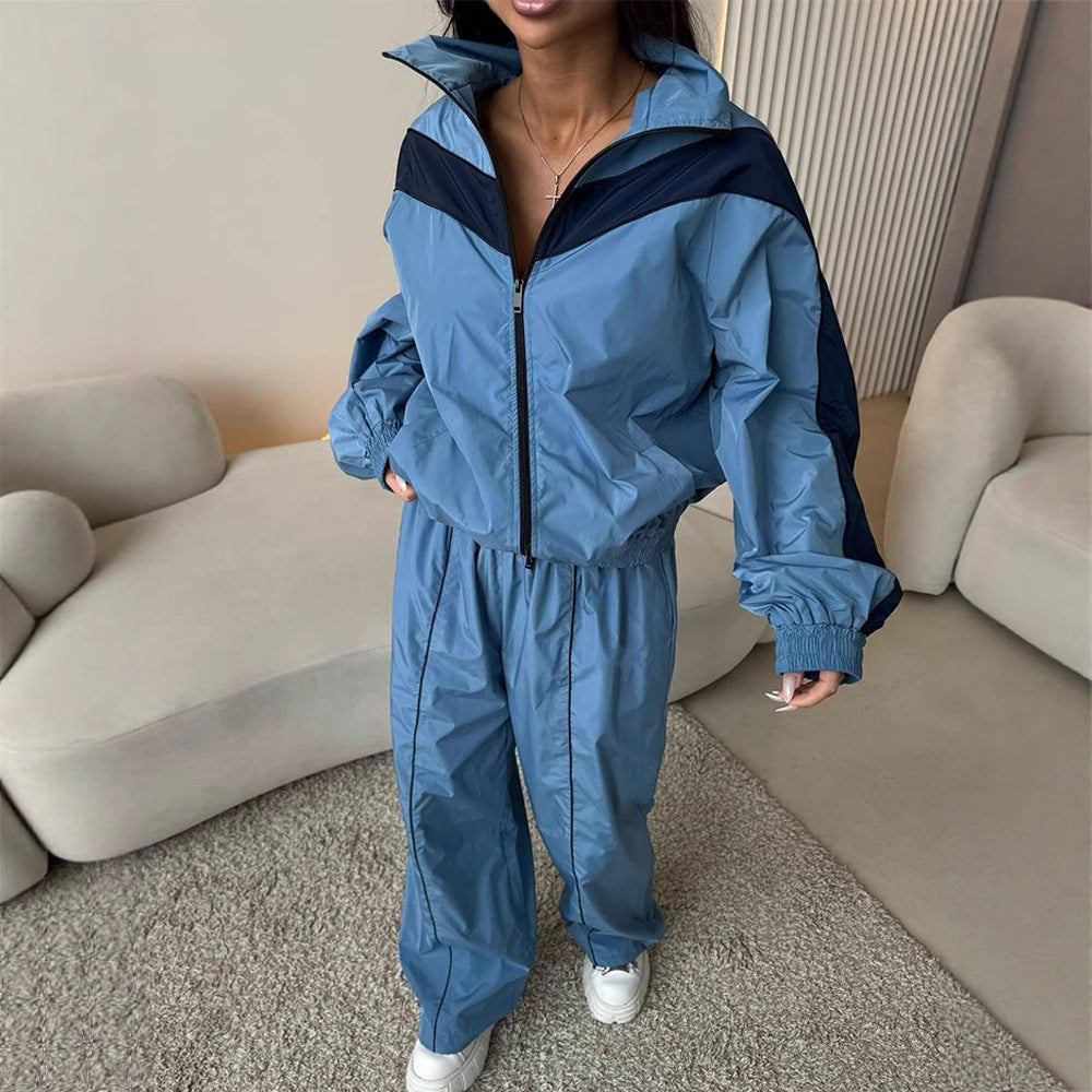 Damen winddichtes Sportjacken- und Jogginghosen-Set WW