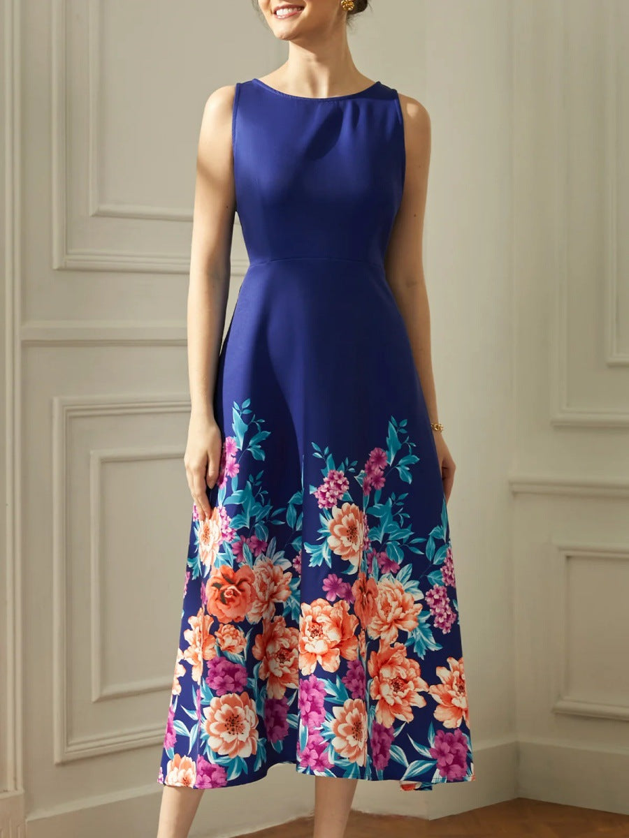 Damen A-Linien Kleid mit floralen Applikationen WW