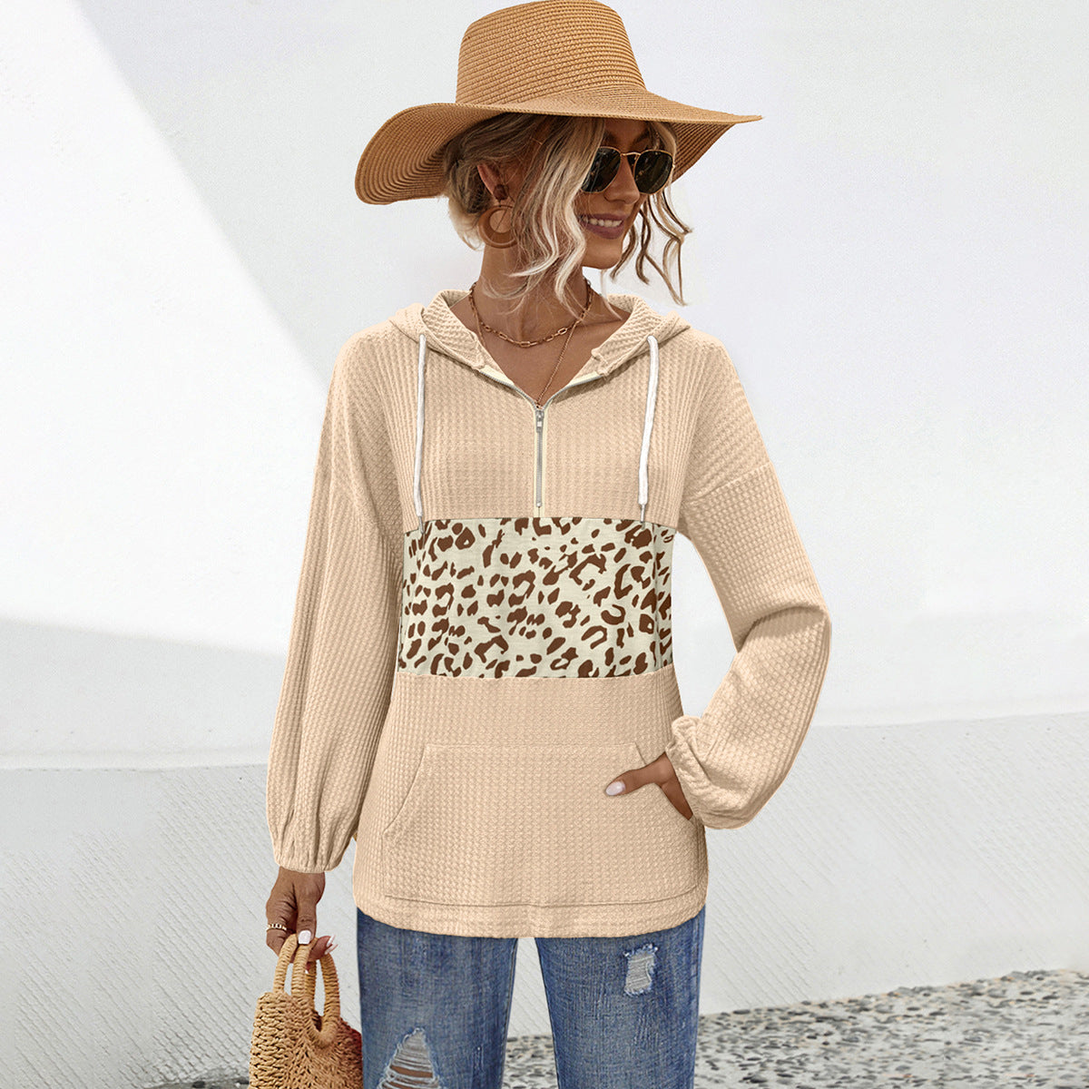 Damen Kapuzenpullover mit modernen Tiermustern und lässigem Schnitt WW