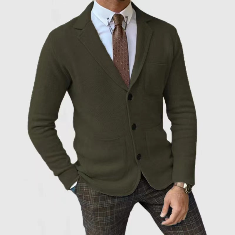 Herren modische Strickjacke mit eleganten Knopfdetails und praktischen Taschen WW