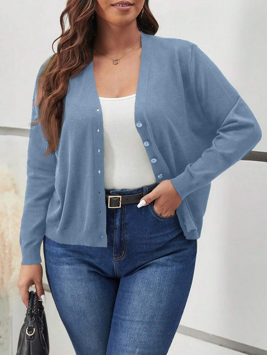 Damen Strickjacke mit hochwertigen Knopfdetails und bequemer Passform WW