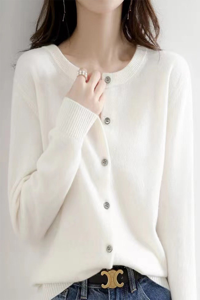 Damen Feinstrick Cardigan mit Knopfleiste und weichem Material WW