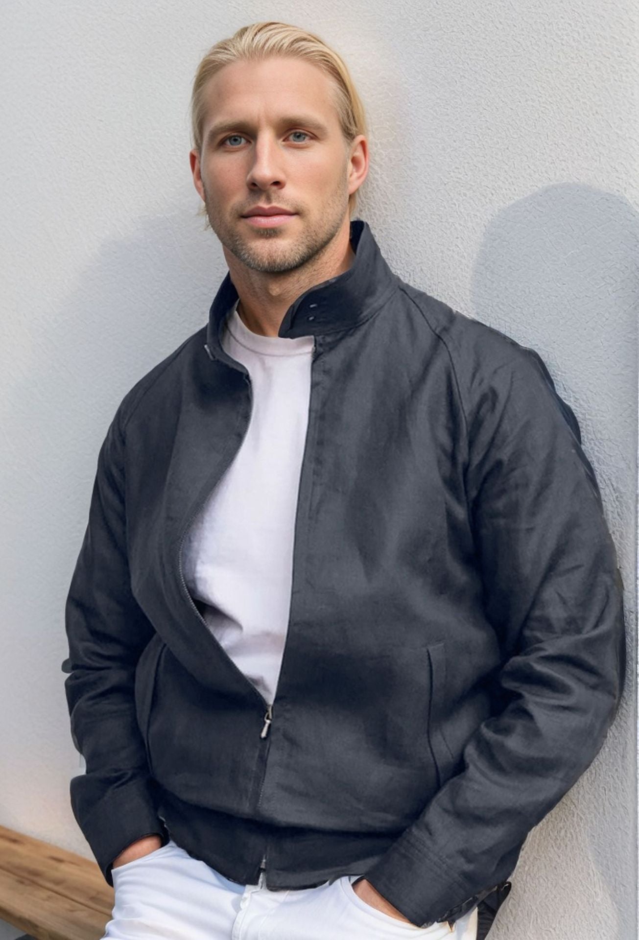 Herren leichte Übergangsjacke mit modernem Stehkragen WW