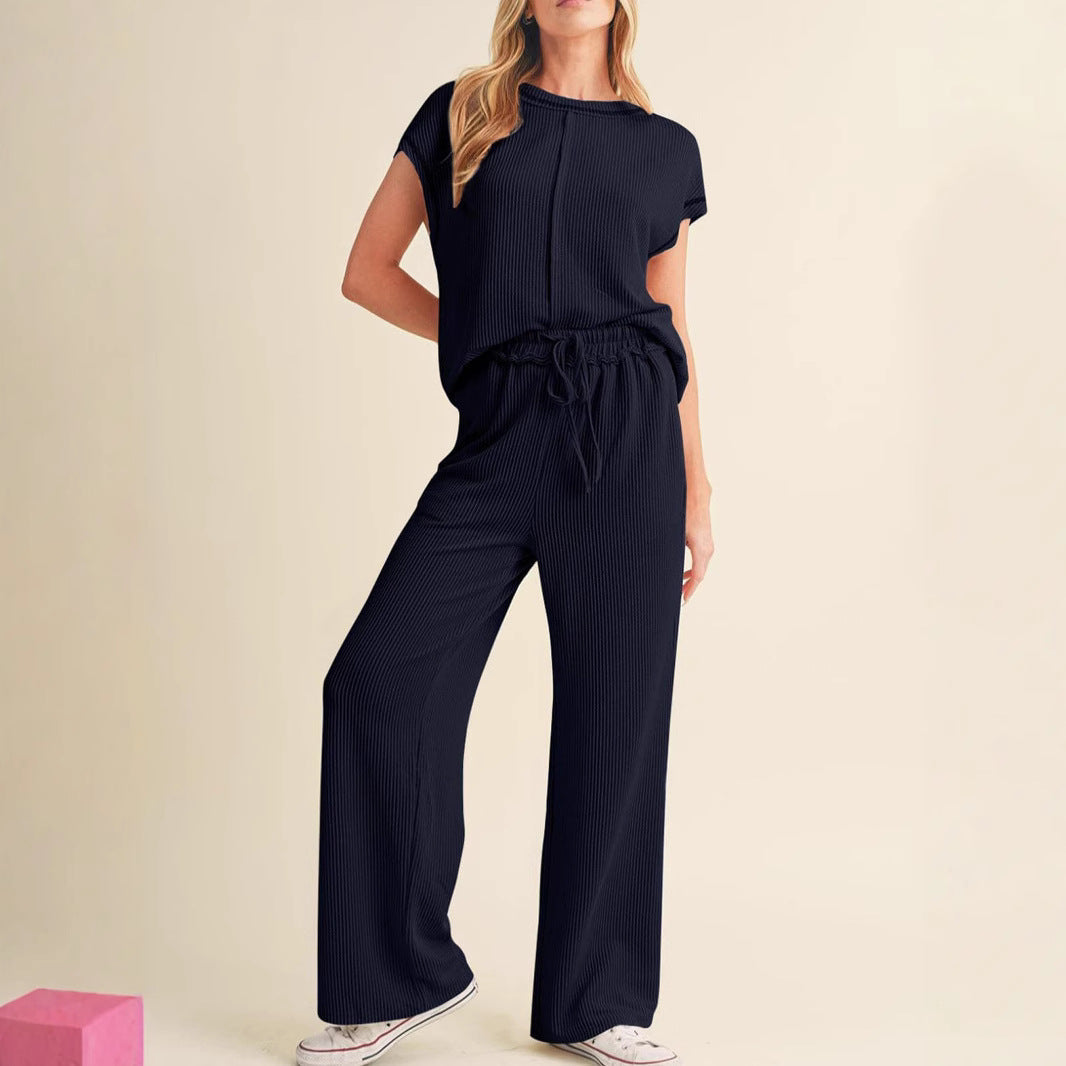 Frauen Relaxed Fit Rippstrick Lounge Set WW