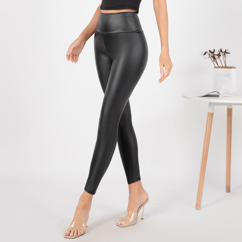 Damen Hochglänzende Leggings mit hohem Bund und formendem Schnitt WW