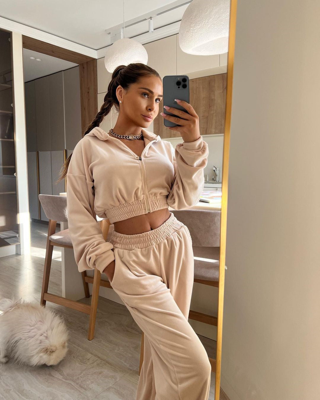 Damen Sportliches Zweiteiliges Set WW