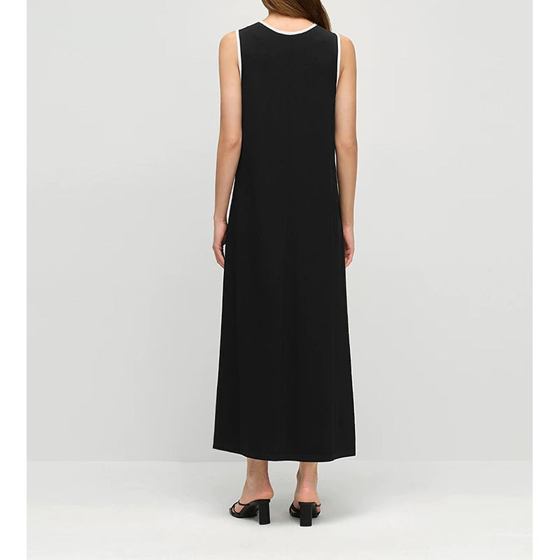 Damen ärmelloses Maxikleid mit geschichtetem Detail WW