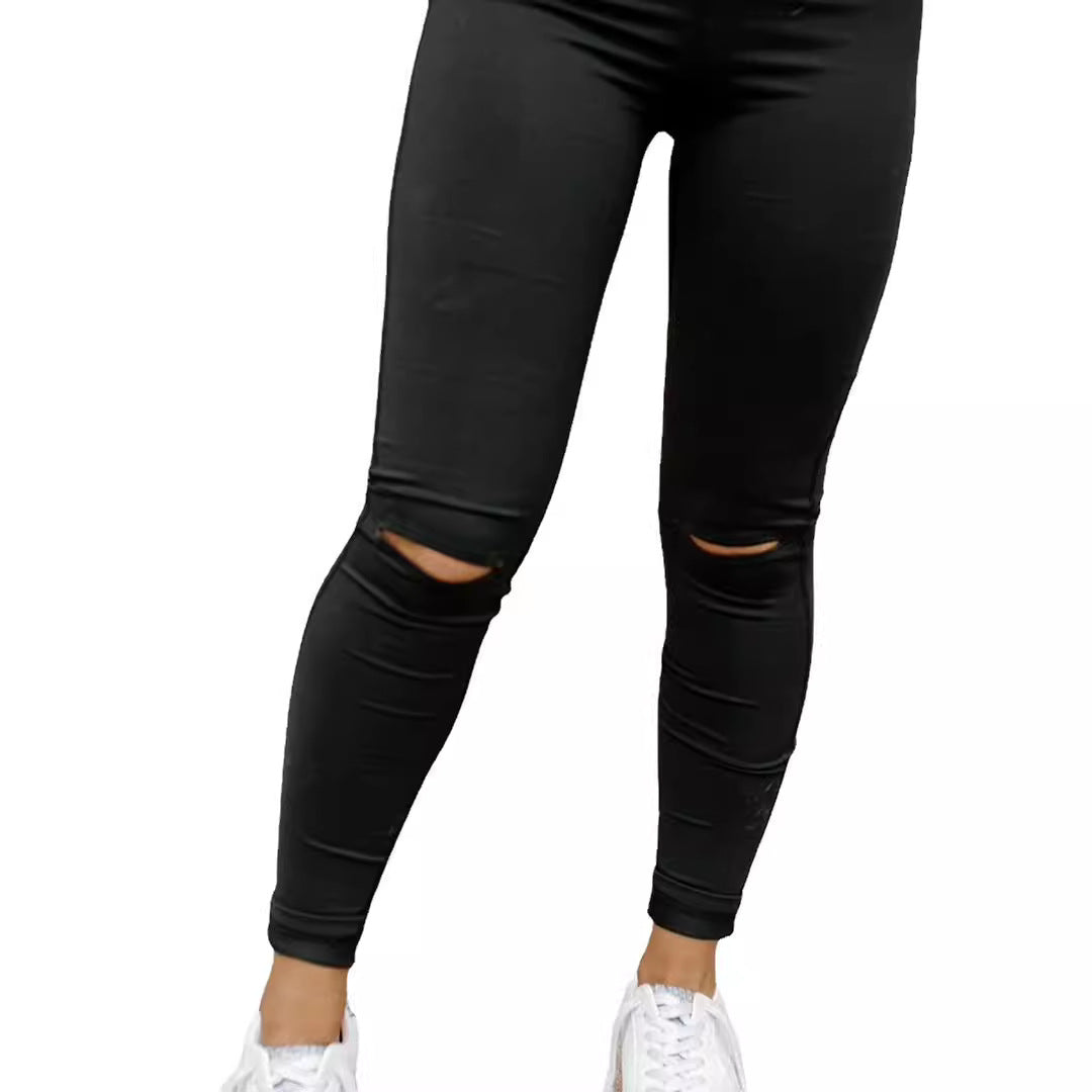 Damen Stepp-Leggings mit Riss-Detail WW