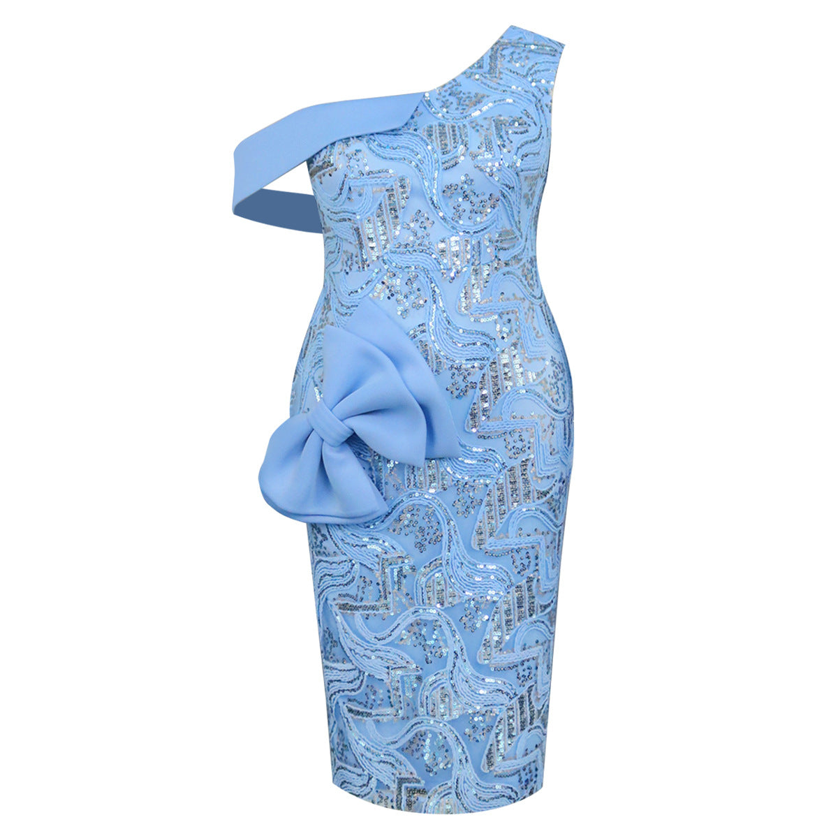 Damen Abendkleid mit glamourösem Paillettenmuster und eleganter Rüschenapplikation WW